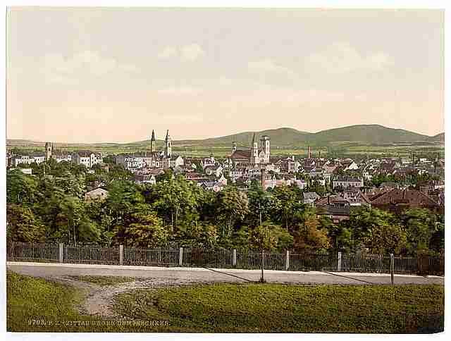 Vintage Zittau towards the Jeschken Saxony A4 Photo Print