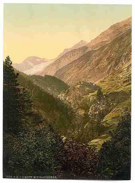 Vintage Zmutt Valley Valais Allps of A4 Photo Print