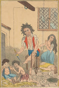 Violent Scene Engraving GB Cartoon Vintage Retro Advert Poster