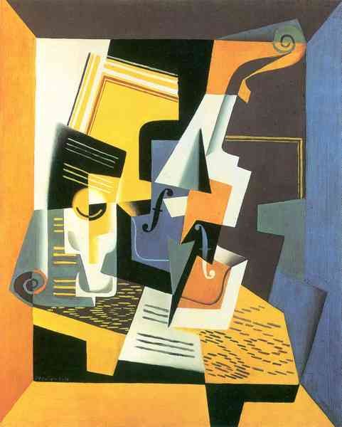 Violin and Glass by Juan Gris Abstract Art A4 Photo Print