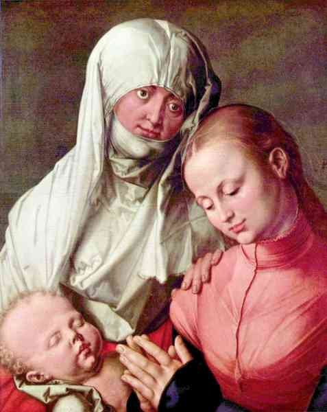 Virgin and Child with St. Anne by Durer A4 Photo Print
