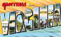 Virginia Luggage Label Vintage A4 Photo Print
