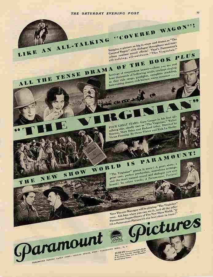  Virginian The 1929 03 film star poster A4 Photo Print