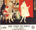 Visit Town Modistes 1930s Vintage Retro Advert Poster
