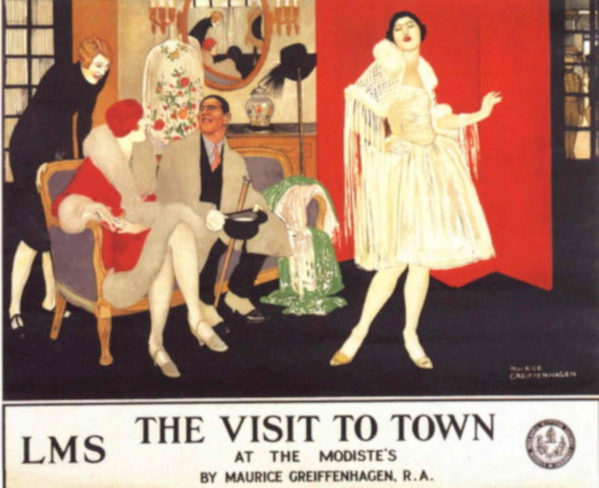 Visit Town Modistes 1930s Vintage Retro Advert Poster