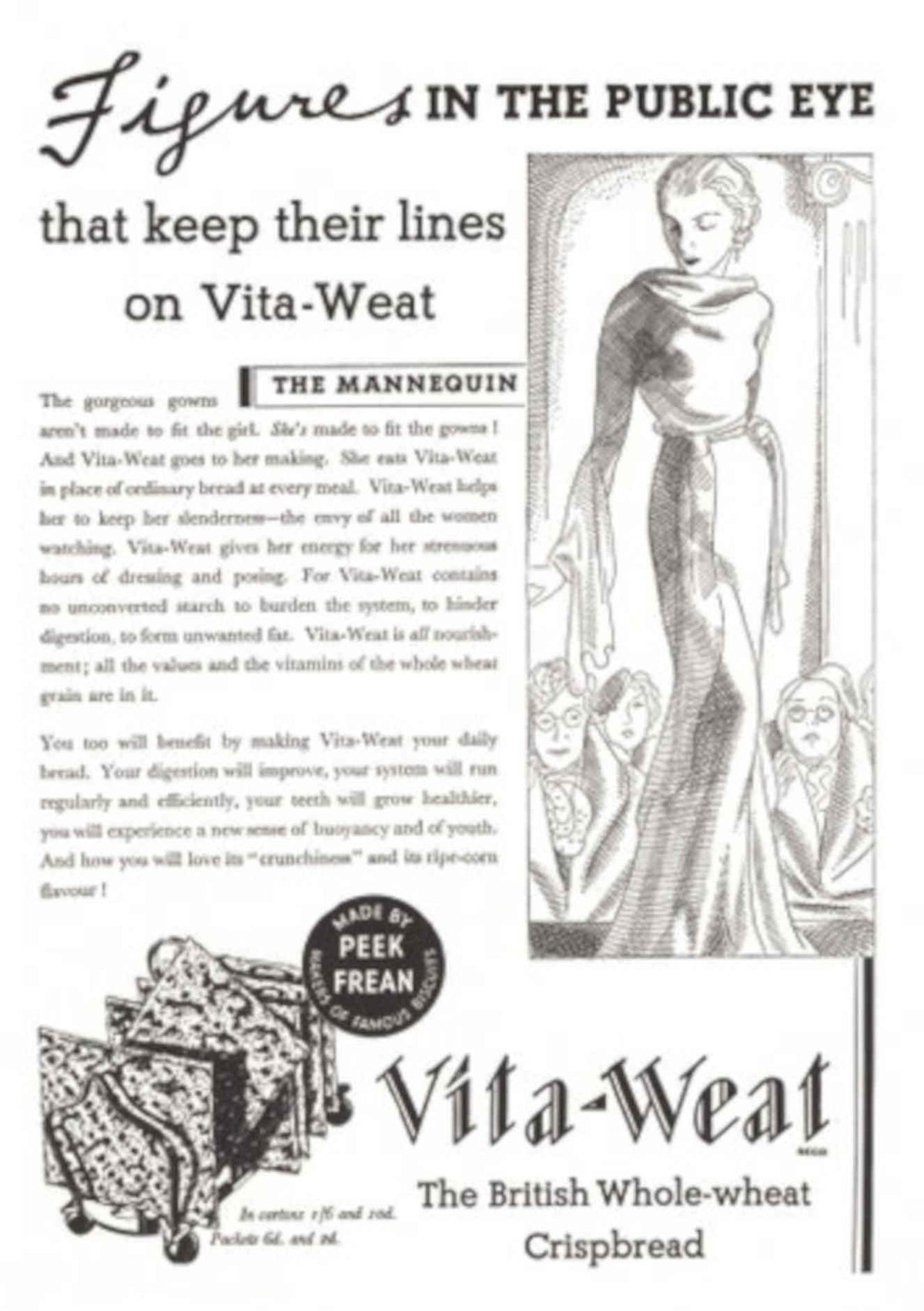 Vita Weat Figures 1930s Vintage Retro Advert Poster