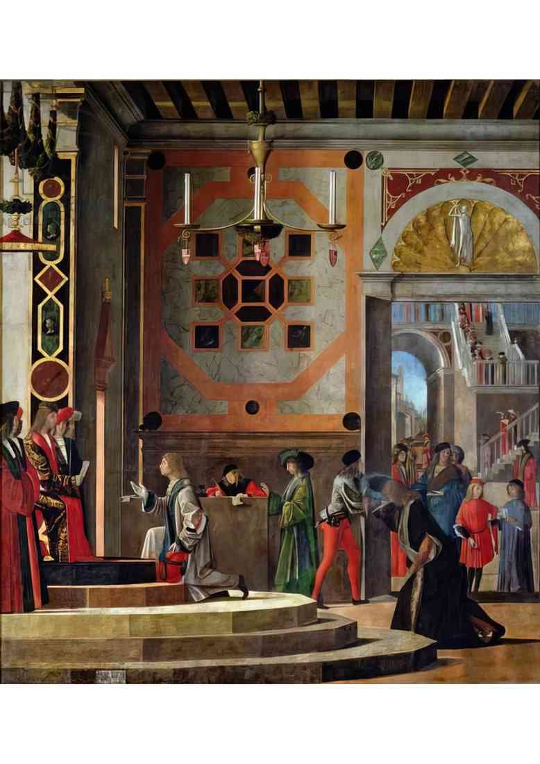 Vittore Carpaccio the departure of the english ambassadors 1498 square A4 Photo Print