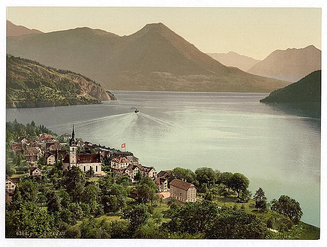 Vitznau Lake Lucerne I Vintage A4 Photo Print