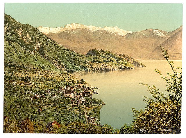 Vitznau Lake Lucerne II Vintage A4 Photo Print