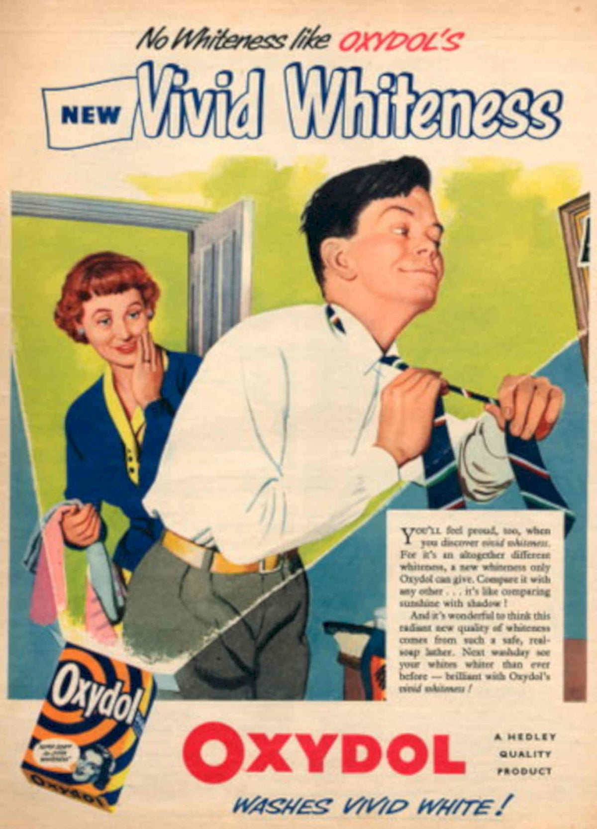 Vivid Whiteness Kitchen 1950s Vintage Retro Advert Poster