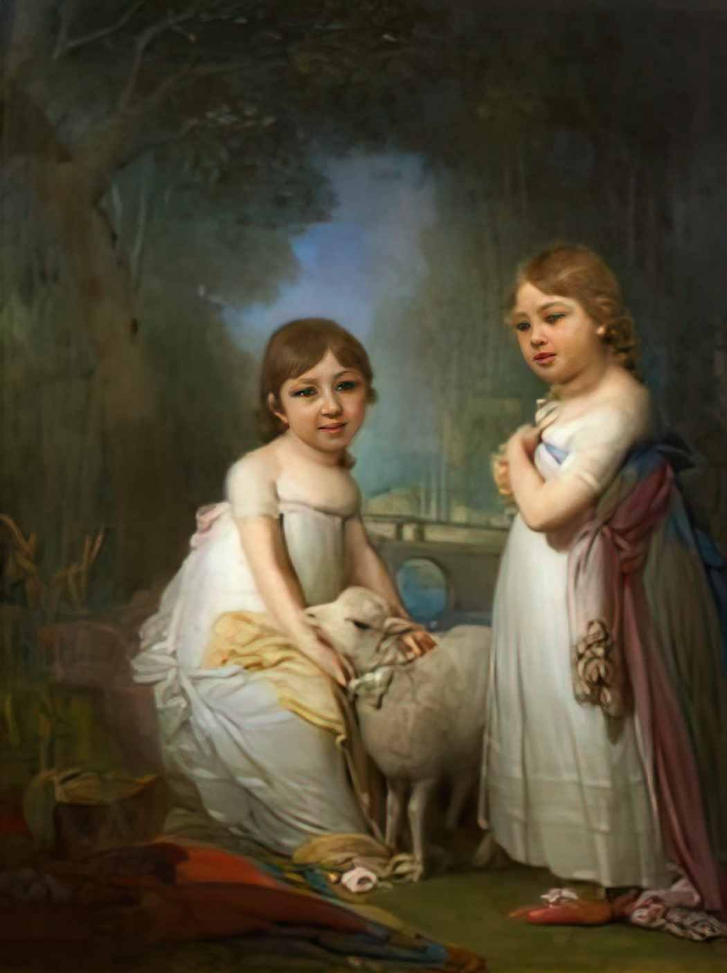 Vladimir Borovikovsky children with a lamb Art A4 Photo Print