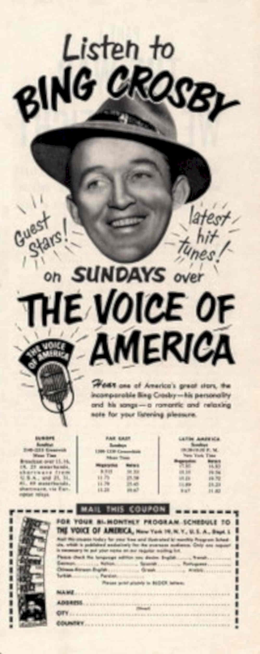 Voice America Radio 1940s Vintage Retro Advert Poster