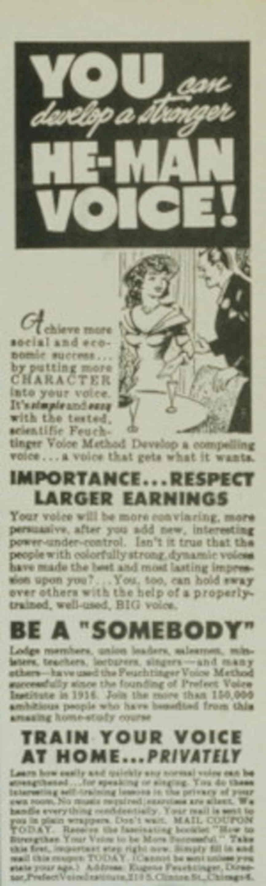 Voice Man Develop 1950s Vintage Retro Advert Poster