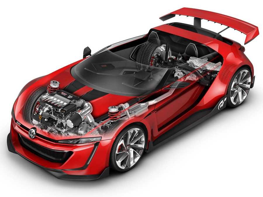 Volkswagen GTI Roadster Vision Gran Turismo 2014 cutaway A4 Photo Print
