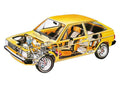 Volkswagen Gol 1980 cutaway A4 Photo Print