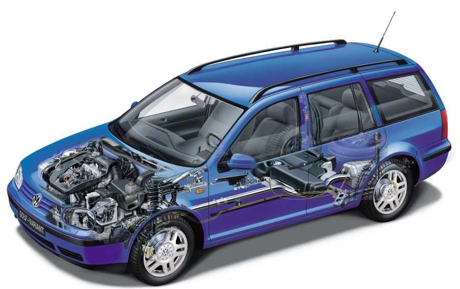Volkswagen Golf Variant 1999 cutaway A4 Photo Print