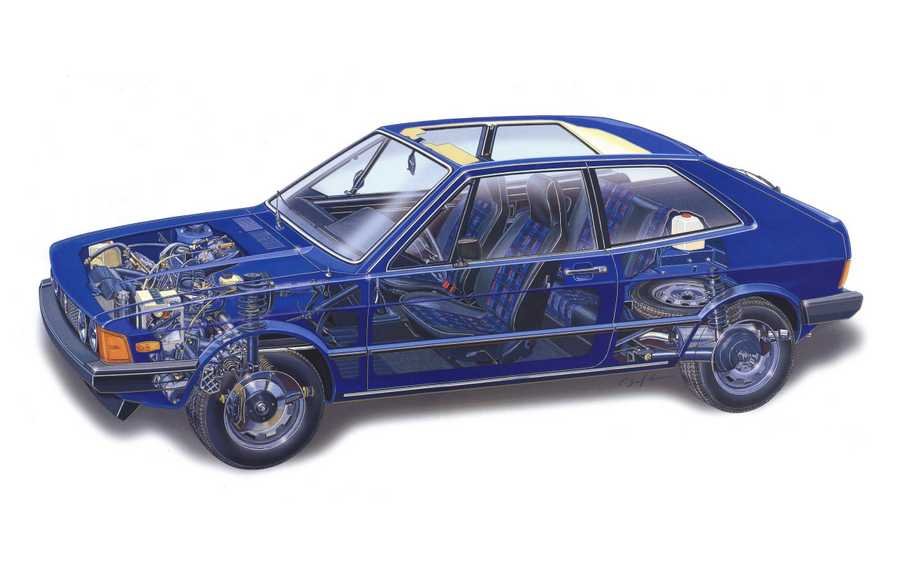 Volkswagen Scirocco 1974 cutaway A4 Photo Print