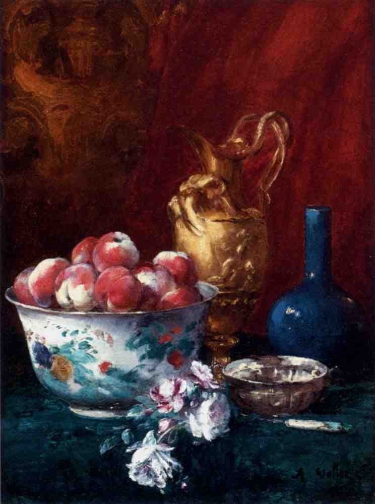 Vollon Antoine Still Life With Peaches A4 Photo Print