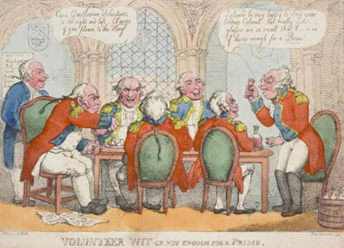 Volunteers Greens Colonel GB Cartoon Vintage Retro Advert Poster
