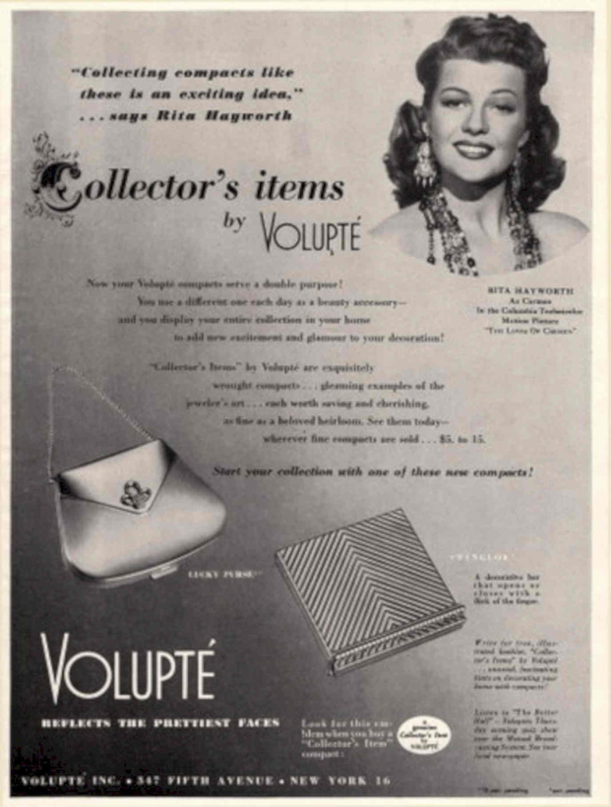 Volute Compacts Rita 1940s Vintage Retro Advert Poster