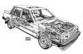 Volvo 740 1984 cutaway A4 Photo Print