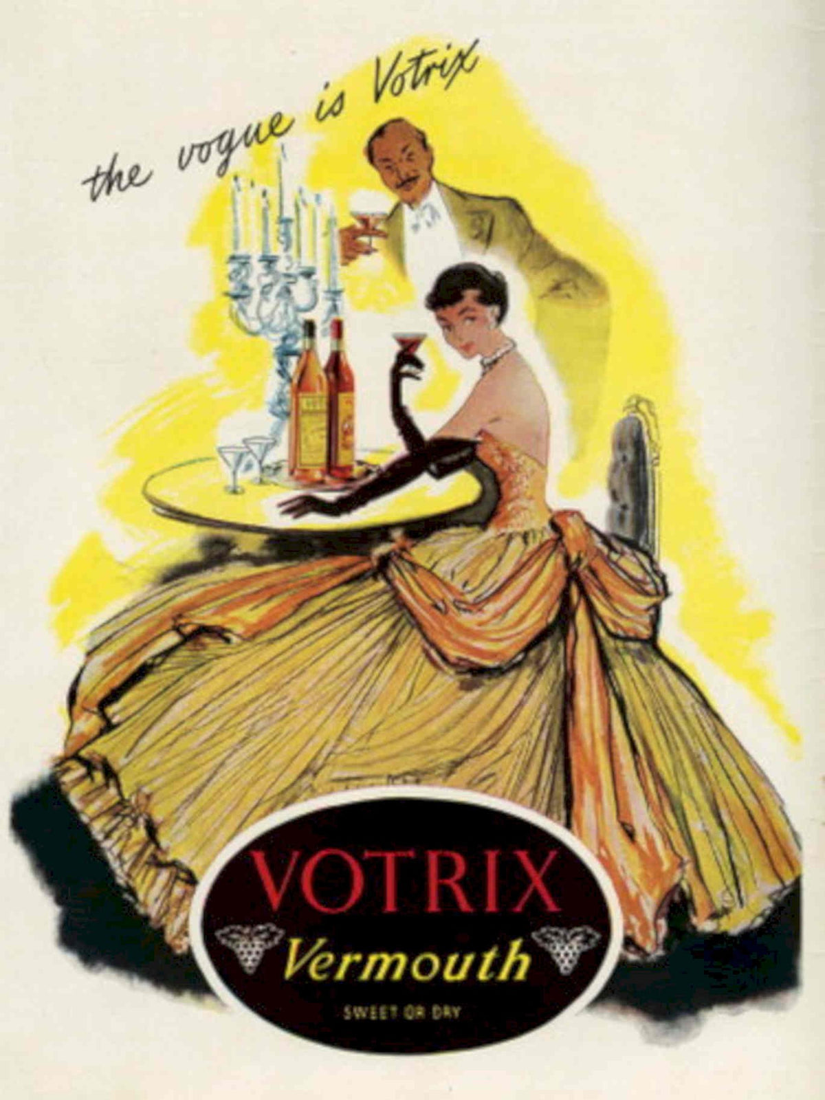 Votrix Vintage Dinner 1950s Vintage Retro Advert Poster