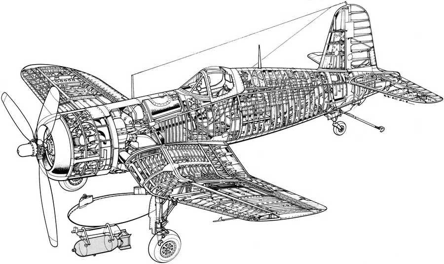 Vought F4U Corsair cutaway A4 Photo Print