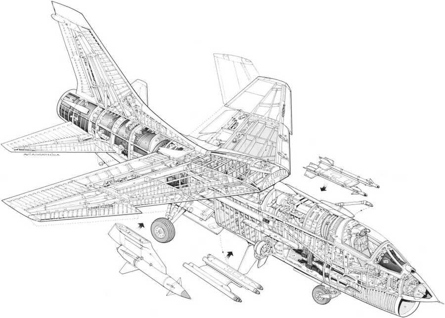 Vought F8 Crusader cutaway A4 Photo Print