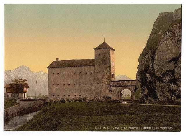 Voury the Port du Scex Valais Vintage A4 Photo Print