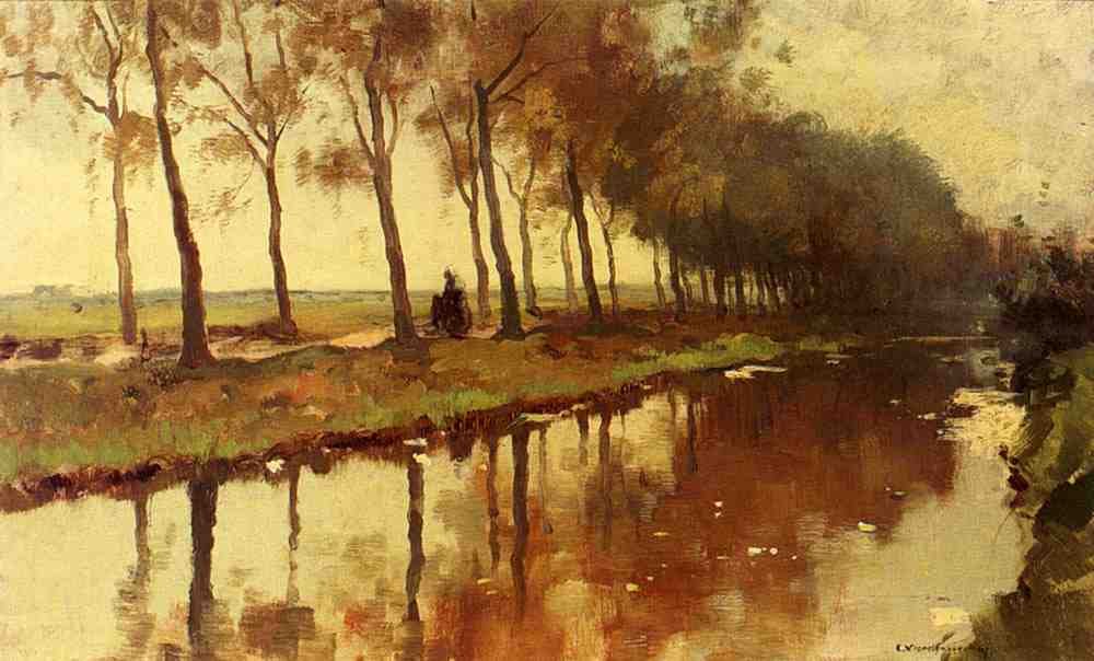 Vreedenburgh Cornelis A Peasant Woman On A Path Along A Canal A4 Photo Print