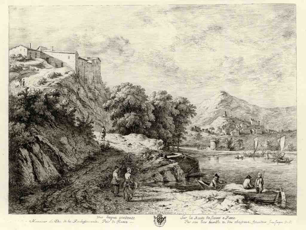 Vue D Aqua Pendente Sur La Route De Siennea Rome 1773 Vintage A4 Photo Print