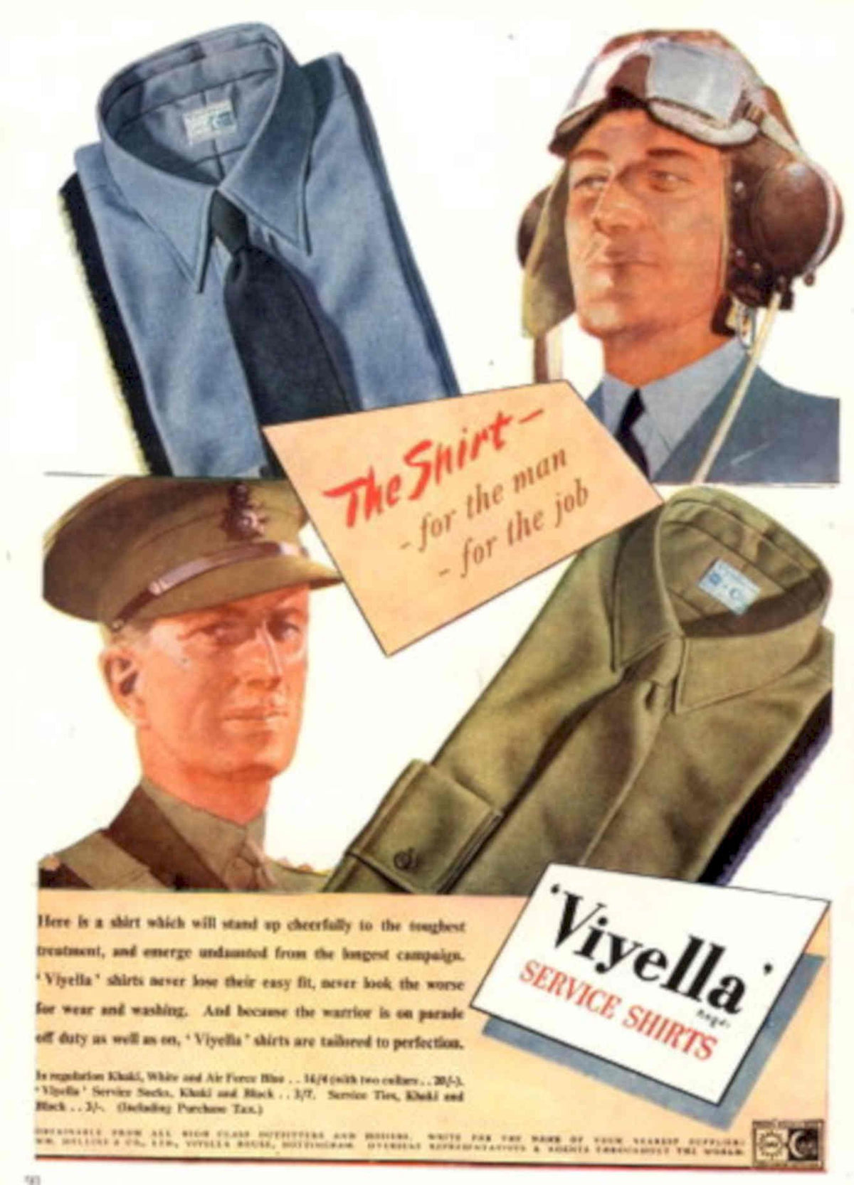 Vuyella Service Shirts 1940s Vintage Retro Advert Poster