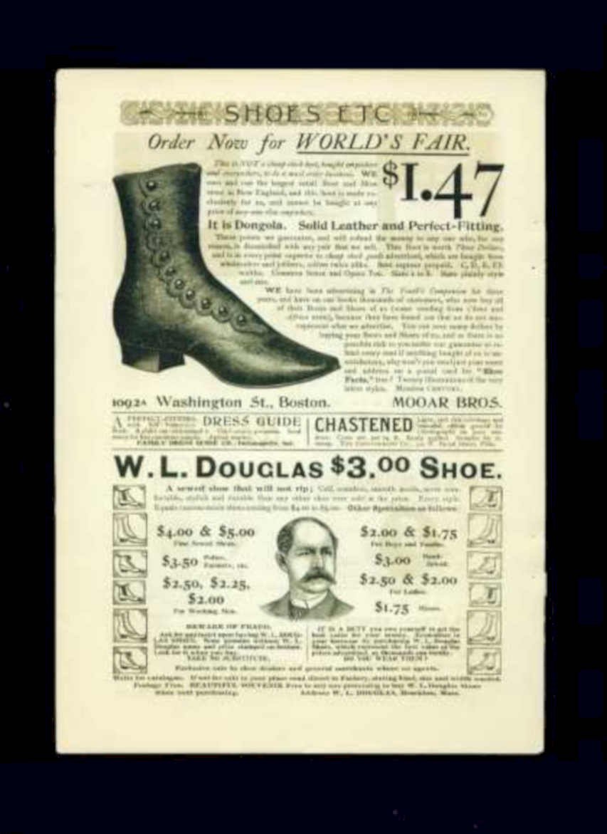 W L Douglas Vintage Retro Advert Ads A4 Photo Print