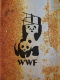 WWF Panda Fighting Chair Graffiti A4 Photo Print