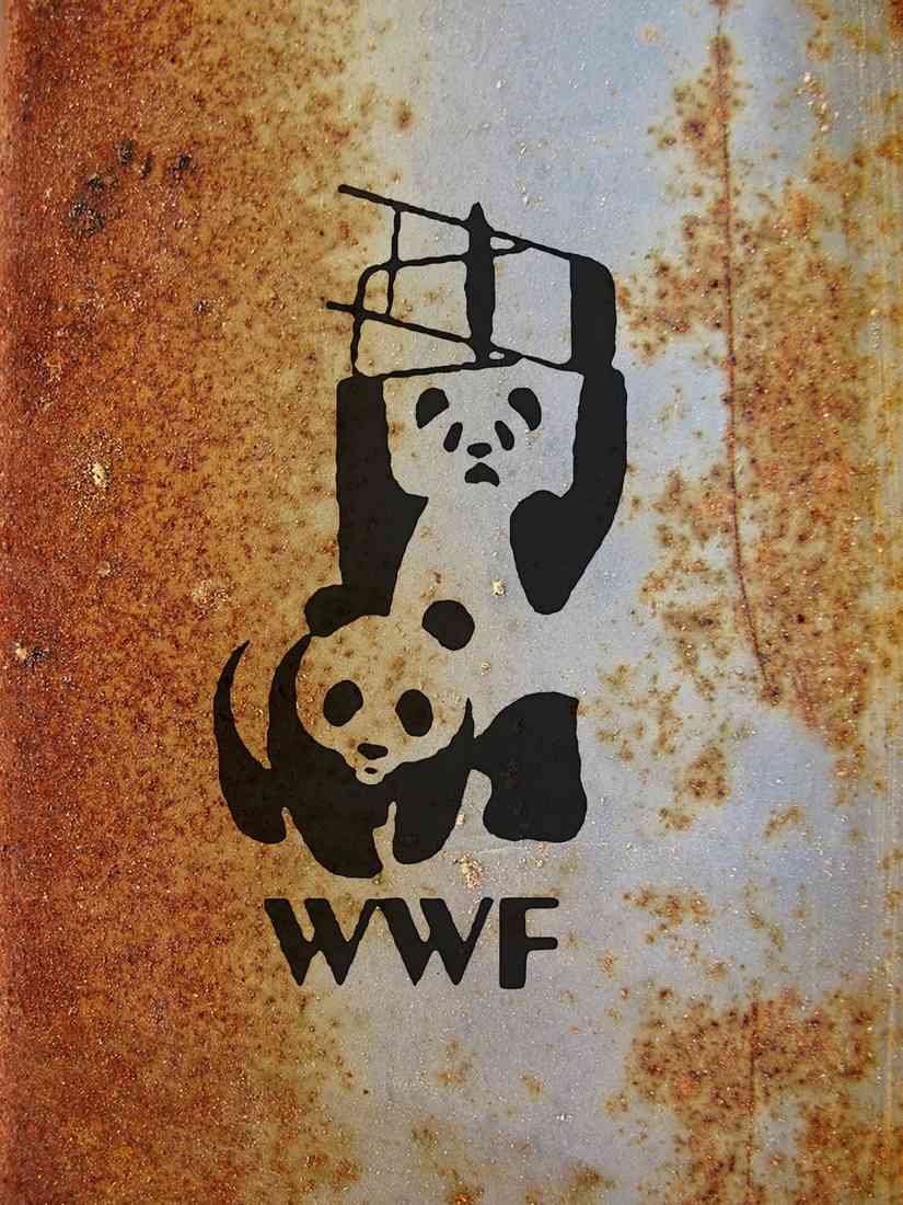WWF Panda Fighting Chair Graffiti A4 Photo Print