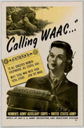Waac Radiogram Soldiers American World War II Advert Poster