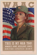 Waac Soldier War American World War II Advert Poster