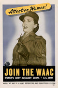 Waac Woman Rifle American World War II Advert Poster