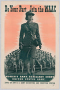 Waac Women Army American World War II Advert Poster