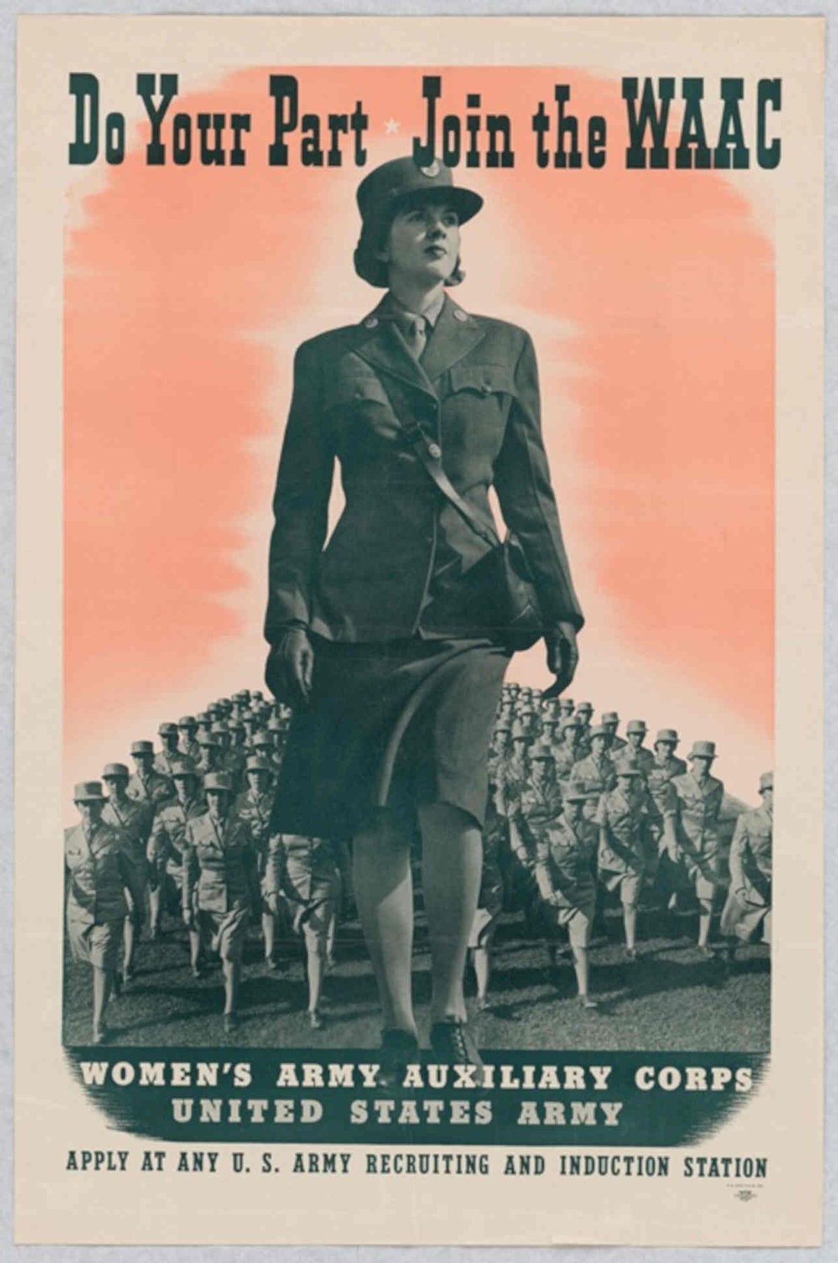 Waac Women Army American World War II Advert Poster