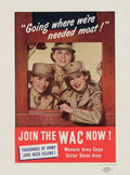 Wac Women Army American World War II Advert Poster