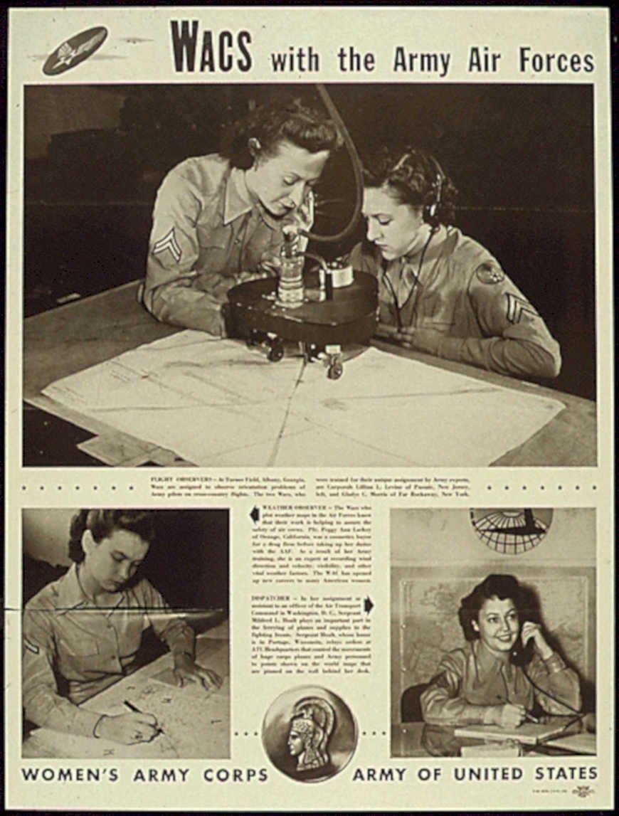 Wacs Map Flight Vintage Retro Advert Poster A4 Photo Print