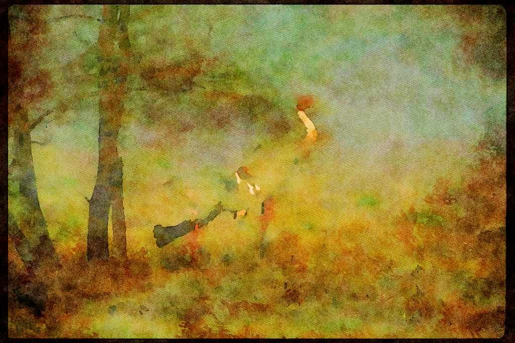 Wading Birds 289024 Sarus Cranes, In Fog A4 Limited Edition Watercolour Print