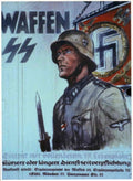 Waffen Ss 1944 1940s Vintage Retro Advert Poster