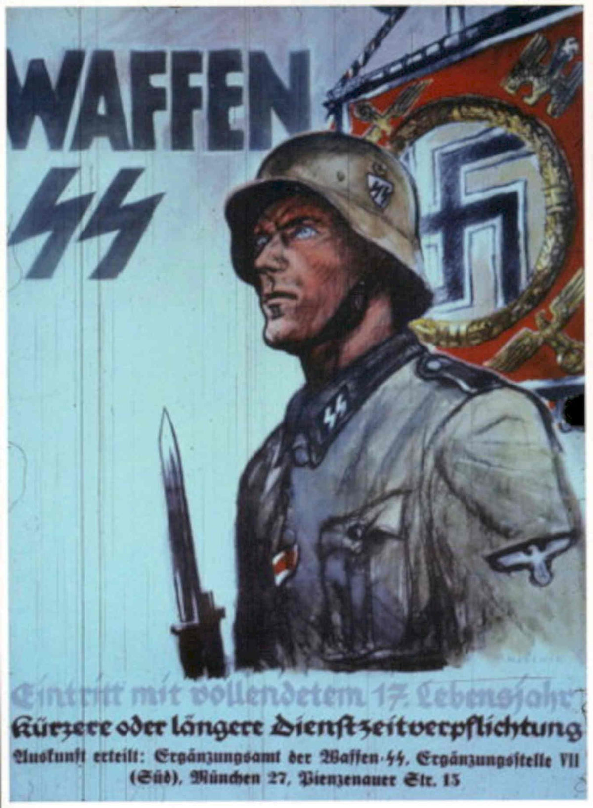 Waffen Ss 1944 1940s Vintage Retro Advert Poster