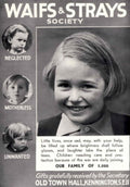 Waifs Strays Children 1940s Vintage Retro Advert Poster