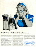 Waitress Books Diner 1940s Vintage Retro Advert Poster