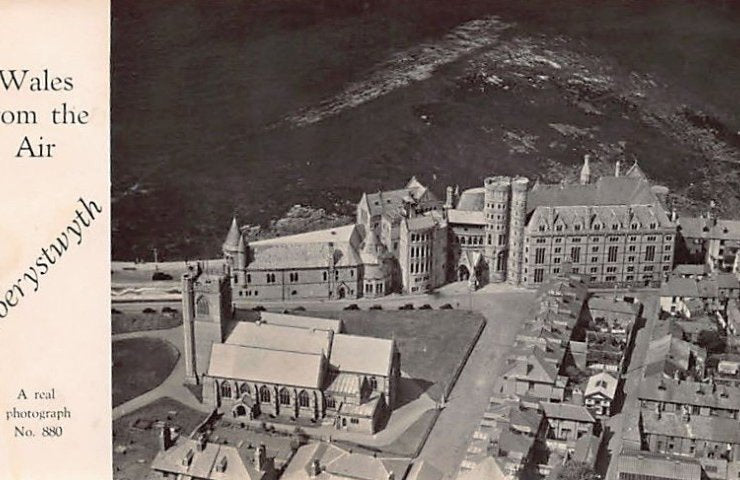 Wales Aberystwyth Aerial View Vintage A4 Photo Print