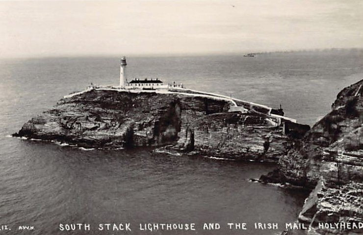Wales Anglesey Holyhead South Stack Lighthouse And The Irish Mail Vintage A4 Photo Print