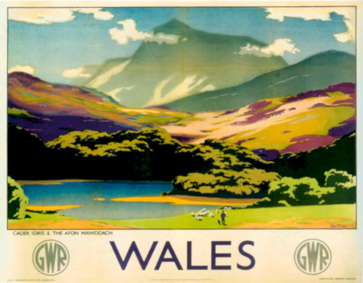 Wales Cadair Idris 1930s Vintage Retro Advert Poster